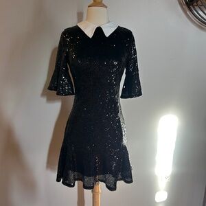Venus Peter Pan Collar Sequin Party Dress xs